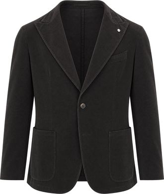 L.B.M. 1911 Single-Breasted Black Cotton Blazer