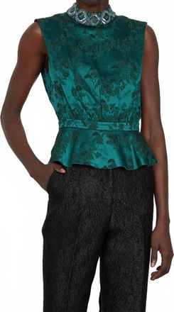 Saloni Fleur-B Top In Dark Emerald