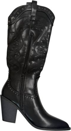 Top Moda Womens Studded Cowgirl Boots In Black