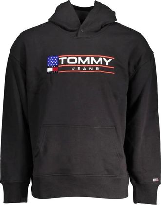Tommy Hilfiger Hoodies & sweatvesten, Heren, Zwart, M, Katoen, Zwarte Katoenen Hoodie met Logo