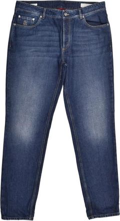 Brunello Cucinelli Dark Denim Five-Pocket Jeans, Brand Size 56 (US Size 40)
