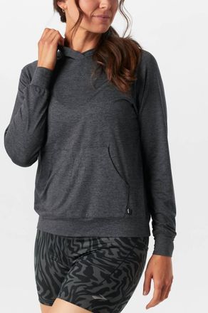 Brooks Luxe Hoodie In Heather Black