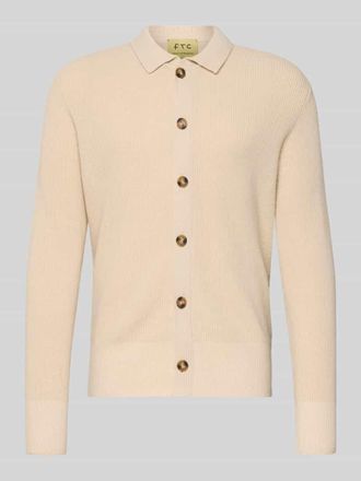 FTC Regular Fit Strickjacke mit Kaschmir-Anteil in Beige, Gr&ouml;&szlig;e 48