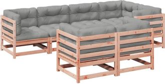 vidaXL Set De Sof&aacute;s Jard&iacute;n 7 Pzas Con Cojines Madera Abeto Douglas Vidaxl