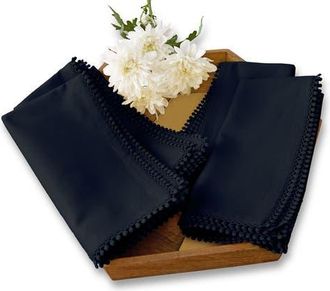 Solino Home Linen Dinner Napkins Set of 4, 20 x 20 Inch for Dining Table, Holiday and Everyday Table Decor - Maddie in Navy at Nordstrom, Size Large