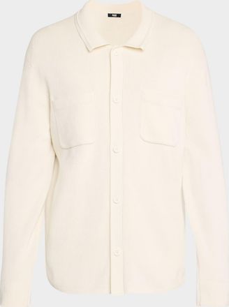 Paige Mens Mason Button-Front Sweater Shirt