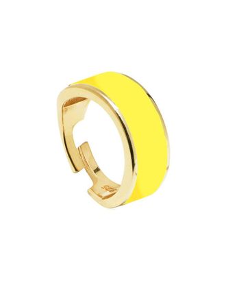 Gabi Rielle Next-Level Layering 14K Over Silver Enamel Adjustable Cigar Band Ring