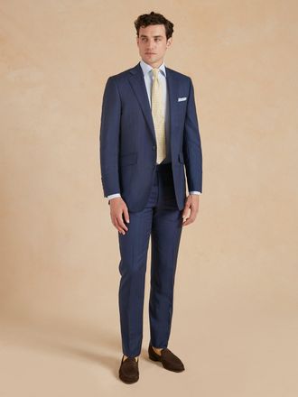 Oliver Brown Eaton Classic Fit Suit - Navy Soft Check