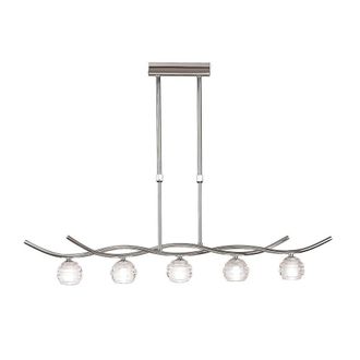 Netlighting Dali Telescopic Pendant Line 5 Light G9 Polished Chrome in Silver