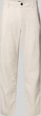 Boss Orange by Hugo Boss BOSS Orange Regular Fit Leinenhose aus Leinen-Mix Modell SANDERSON in Sand, Gr&ouml;&szlig;e 30/32