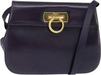 Ferragamo Pre-owned Cross Body Bags, female, Blue, Size: ONE SIZE Pre-owned Leather Shoulder Bag