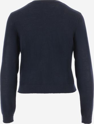 The Garment Womens Wool Knit Jumper Navy Sweater
