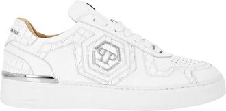 Philipp Plein Lo-Top Sneakers - unisex - Sneakers - Wit - 46 EU - Leer - Schoenen