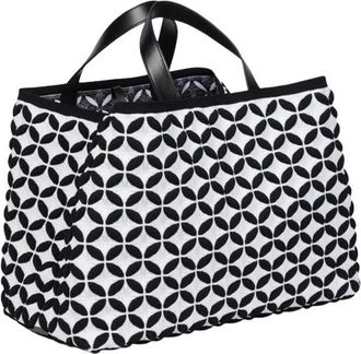 Alaia Black And White Knit Calfskin Maille Marco Petale Cabas tote