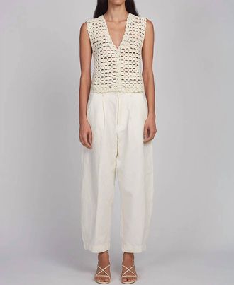 Eleven Six Ellie Crochet Vest In Ivory