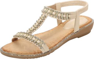 Generic Cocila Sandals For Women Size 5 Studded Womens Strap Roman Shoes Elastic WomenS Beige, 7 Baretraps Black 7 Berkin Ladies White 6 Brown Orthopedic Wedg