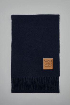 Ganni Double Face Wool Solid Scarf