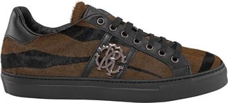 Roberto Cavalli Mens Zebra Intarsia Low-Top Sneakers, Brand Size 40 ( US Size 7 )