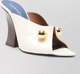 Lanvin mules pumps neutrals peep toe pointed