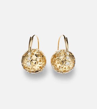 Sydney Evan Icon Wallpaper Bead 14kt gold earrings with diamonds