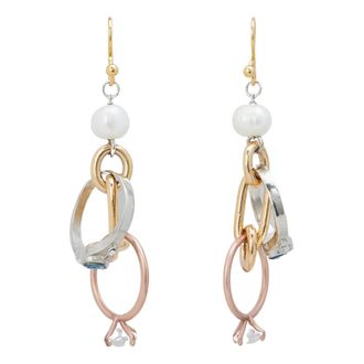 Marni Oorbellen met kettingen en ringen - Dames - Oorbellen - Geel - ONE Size - Accessoires