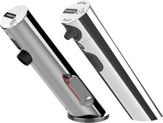 Presto Grifo Mezclador Infrarrojo Con Llave De Paso + Dispensador De Jab&oacute;n Infrarrojo Presto Linea, Cromado