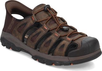 Skechers Mens Tresmen-Norvick 205187 Enclosed Slip-Ins Fisherman Sandal, Chocolate, 13 UK