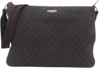 Gucci Pre-owned Shoulder Bag - Dames - Vintage Schoudertas - Bruin - ONE Size - Denim - Vintage