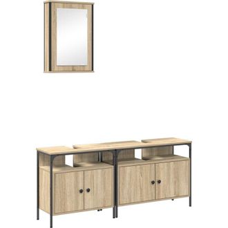 vidaXL Juego De Muebles De Ba&ntilde;o 3 Pcs Marr&oacute;n 80 X 30 X 60 Cm Vidaxl