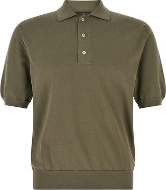 Zanone Lush Green Short-Sleeved Cotton Polo Shirt