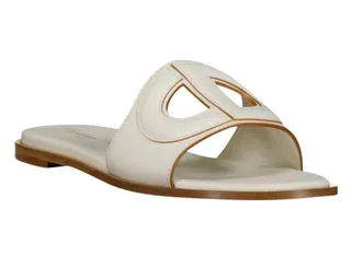 Dior White Calfskin D-Club Slide Size 37