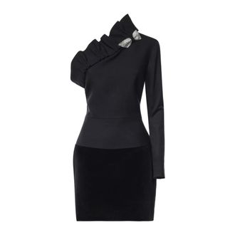 Genny Vestido de Terciopelo de Un Hombro - Dresses - Mujer - Negro - S