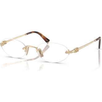 Miu Miu 53mm Oval optical glasses in Gold/Tortoise at Nordstrom