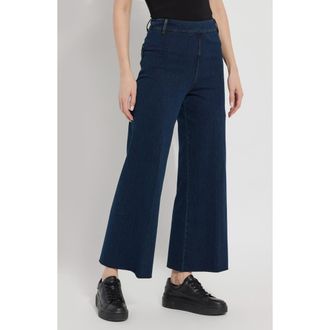 Lyss&eacute; ntials Erin High Waist Ankle Wide Leg Denim Jeans in Indigo at Nordstrom, Size X-Small