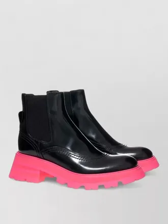 Alexander McQueen leather platform chelsea boots
