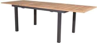 VE DESIGN Ausziehbarer Gartentisch Panama Black mit Teakholz 152-210 x 90 cm