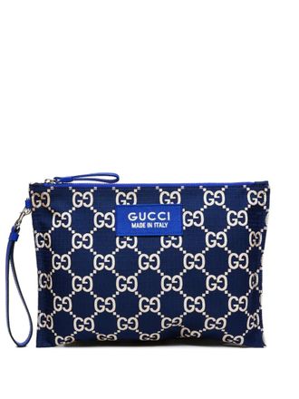 Gucci 2016-2025 GG-pattern clutch bag - Blue