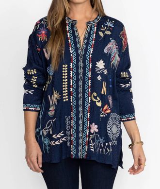 Johnny Was Oanna Blouse In Blue Night