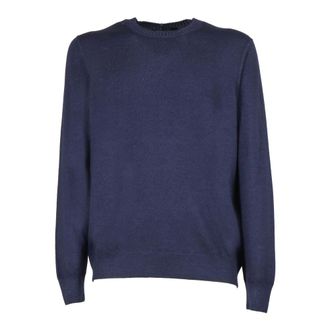 Fay Round-neck Knitwear, male, Blue, Size: 4XL Girocollo Tinto Capo F.12