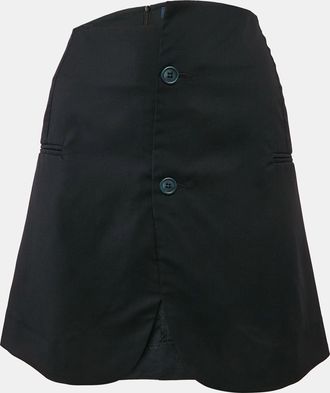 Jacquemus Navy Blue Gabardine Mini Skirt