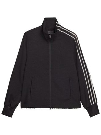 Yohji Yamamoto Neutrals Uniform Raw Three Stripes Polyester Sweatshirt