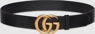 Gucci GG Marmont Wide Belt, Black, Leather