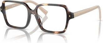 Prada 53mm Rectangle optical glasses in Brown at Nordstrom