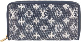 Louis Vuitton Monogram Silver Navy Jacquard Long Wallet (Bi-Fold) (Pre-Owned)