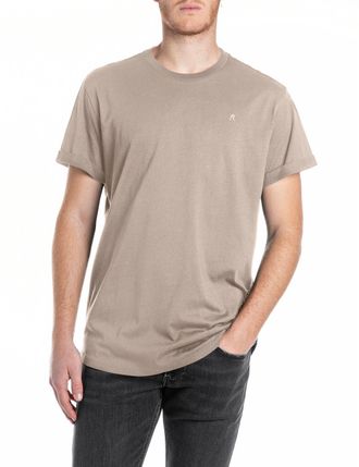Replay T-Shirt REPLAY, Herren, Gr. XXL, weiss (turtledove), Jersey, Obermaterial: 100% Baumwolle, unifarben, regular fit h&uuml;ftbedeckend, Rundhals, mit Umschla