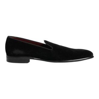 Dolce & Gabbana Slip-On Loafer - Heren - Loafers - Zwart - 43 EU - Katoen - Schoenen