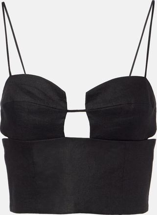 Cala de la Cruz Imperia cutout linen crop top