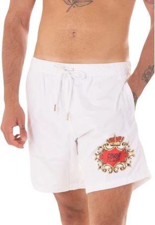 Just Cavalli Mannen Logo Kostuum - Heren - Strandmode - Wit - M - Polyester - Badmode