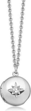 Astley Clarke Sapphire Biography Locket Necklace in Silver at Nordstrom, Size 18