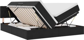 vidaXL Cama De Almacenamiento Led Con Colch&oacute;n Negro 180 X 200 Cm Vidaxl